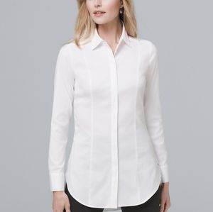 WHITE HOUSE BLACK MARKET BUTTON-DOWN TUNIC DRESS SHIRT EUC 2